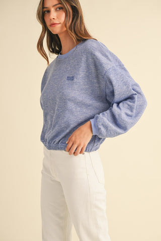 Letter Embroidery Crop Sweatshirt