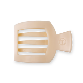 TELETIES - Square Flat Hair Clip | Medium | Almond Beige
