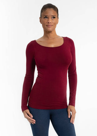 Reversible Long Sleeve: Burgundy