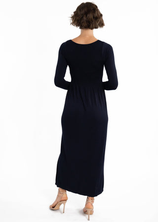 Long Sleeve Maxi Dress: Black