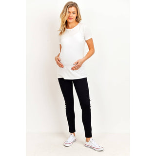 Stretch Maternity Skinny Jeans With Elastic Belly Band