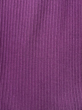 Eggplant ribbed fabric close-up, Elietian Ribbed High Waist Leggings