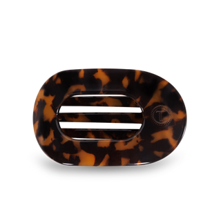 TELETIES - Round Flat Hair Clip | Small | Tortoise