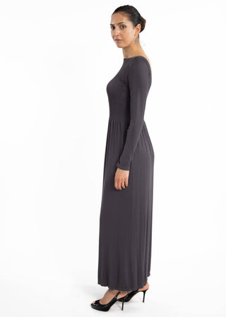 Long Sleeve Maxi Dress: Black