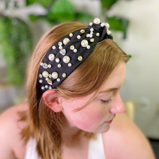 My Winslet Jeweled Satin Headband: Blue Lavender