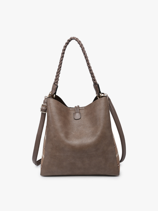 Dina Plaid Contrast Tote w/ Tassel