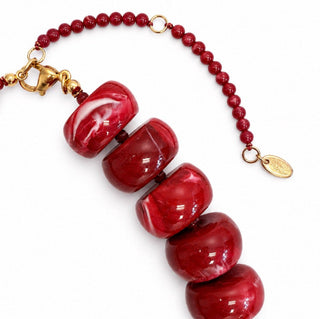 Chunky Resin & Natural Stone Bead Necklace