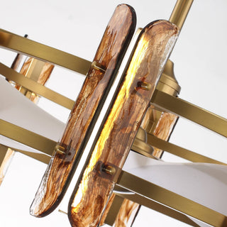 Brio Lighting - Ceiling Fan Modern 32" Perimost 3-Blade Gold Glass LED Light