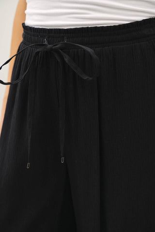 CRINKLE WIDE-LEG PANTS