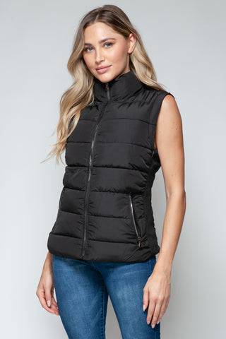 Zip Up Turtleneck Vest with Pockets