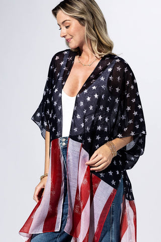 Navy Flag Stars & Stripes Kimono