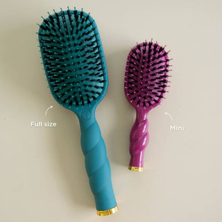 Teleties mini vented hair brush in Mulberry, shown as a set