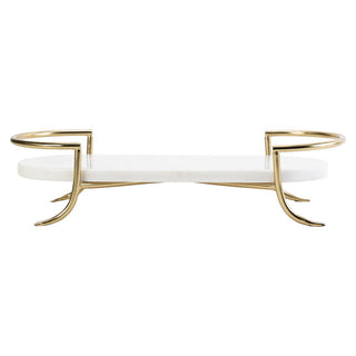 Godinger - Oval Marble Tray with Gold Stand