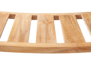 Nordic Teak - Nordic Style Solid Teak Asian Style Bench with Shelf