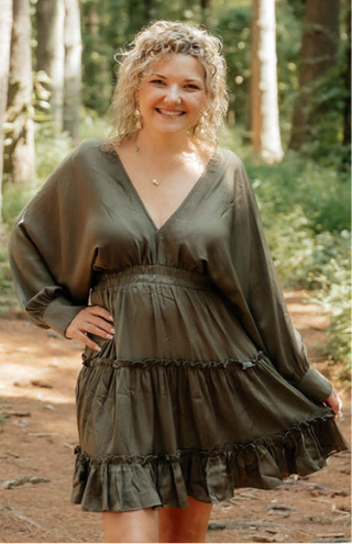 Stunning olive dress for any occasion. 