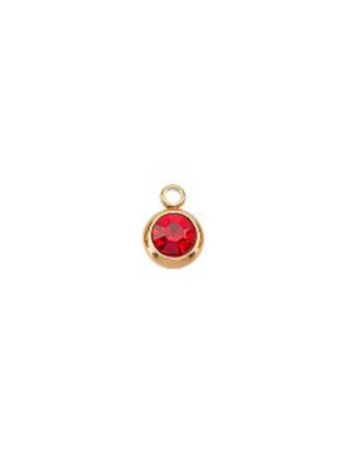 Front of Gold Rhinestone Charms | Assorted in Red 