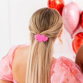 TELETIES Pink Flat Hair Clip for Comfort and Style