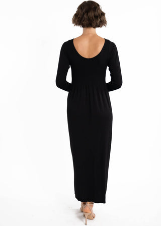 Long Sleeve Maxi Dress: Black