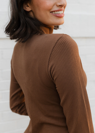 Ribbed L/S Turtleneck Dress: Evergreen