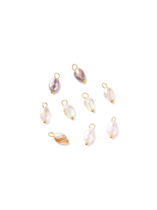 The Charm Bar Company - Gold Sea Glass Iridescent Glass Charms - Assorted