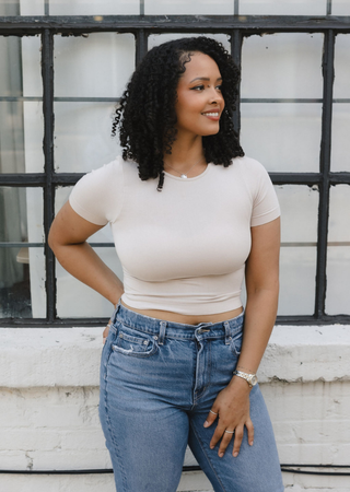 ELIETIAN - Short Sleeve Waist Length Top