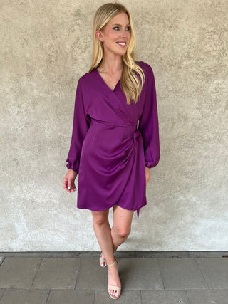 Satin Wrap Dress