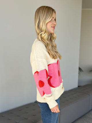 IVORY FLORAL SWEATER