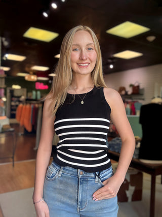 STRIPED SWEATER TANK
