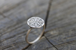 Silver Bloodroot Ring, Size 9