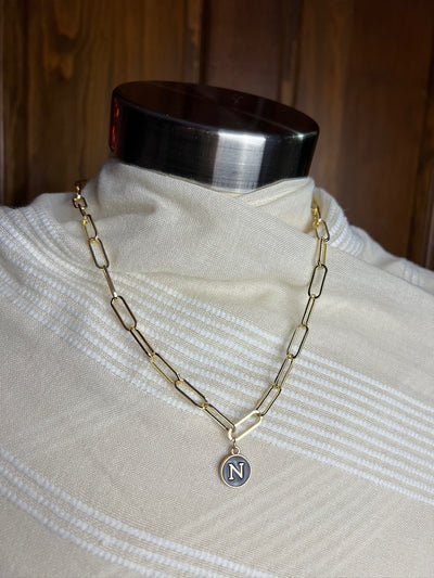 Paper Clip Initial Necklace