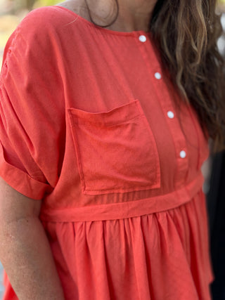 Babydoll Front Pocket Top