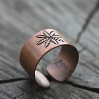 Copper Bloodroot Ring, Size 8.5