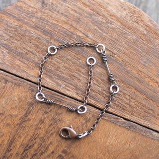 Copper Bone Link Bracelet, 7"