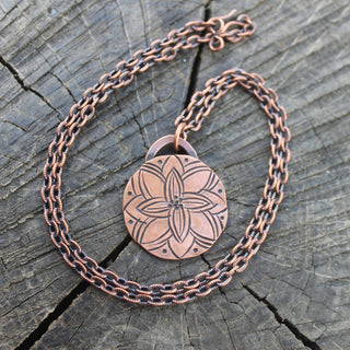 Copper Four Petal Necklace