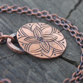 Copper Four Petal Necklace