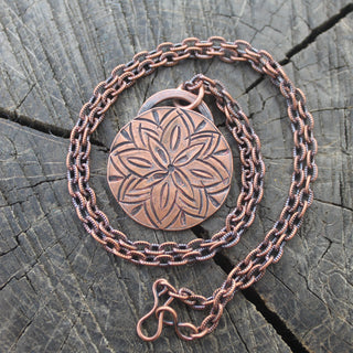 Copper Opening Flower Necklace