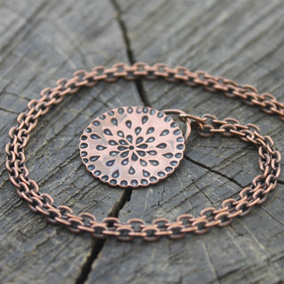 Copper Raindrop Flower Necklace