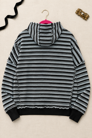 STRIPED HOODIE - BLUE