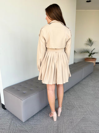 Pleated Trench Dress