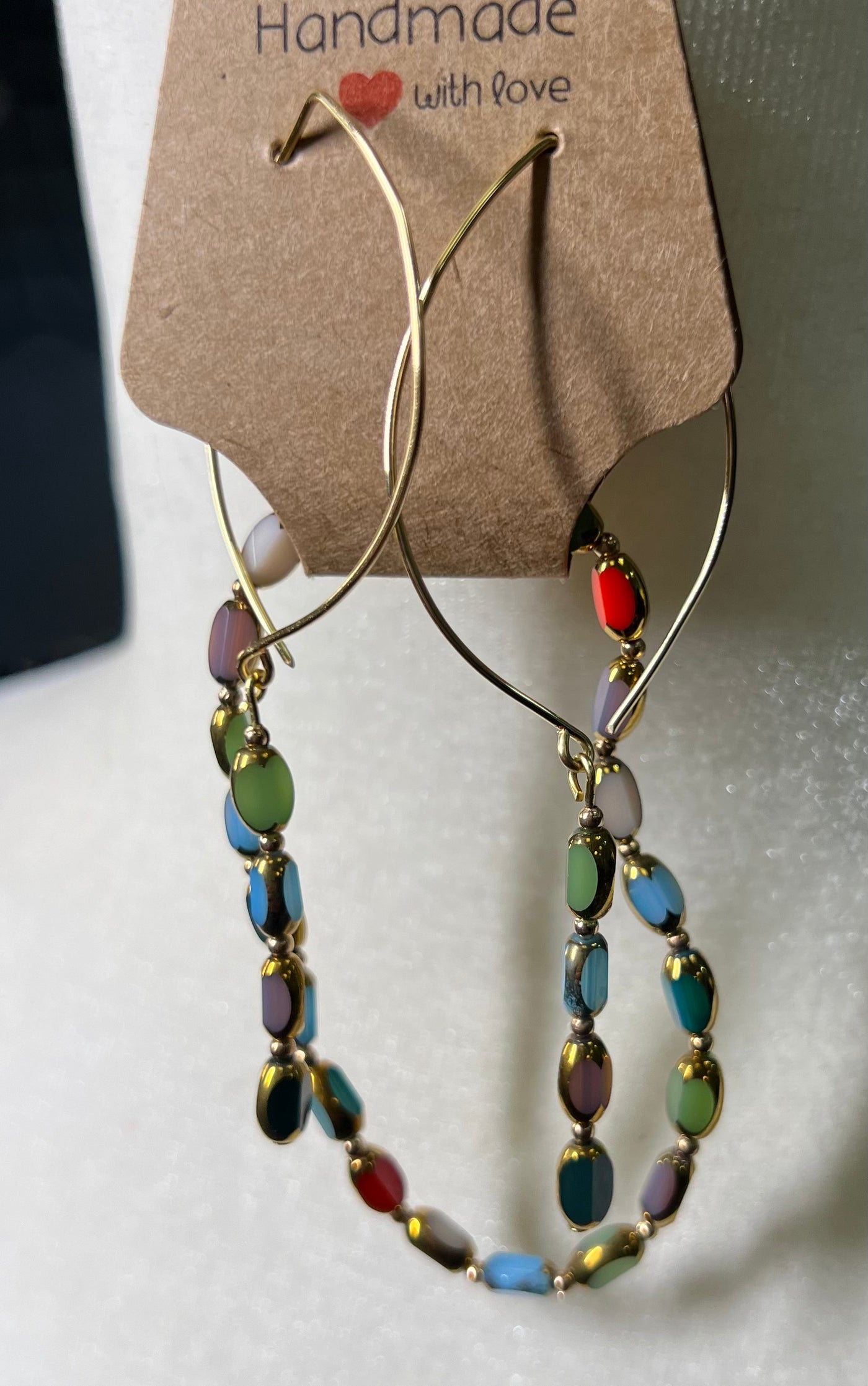 Gold/Jade Stone Earring and Bracelet Set