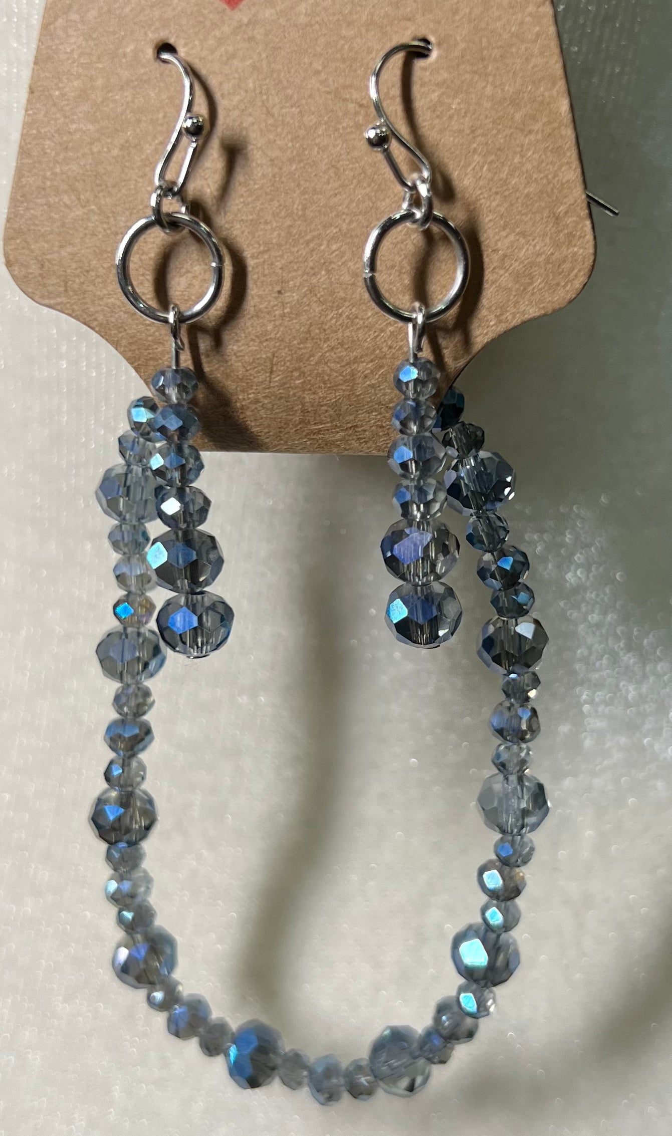 Sparkly Blue and Silver Earring/Bracelet Set