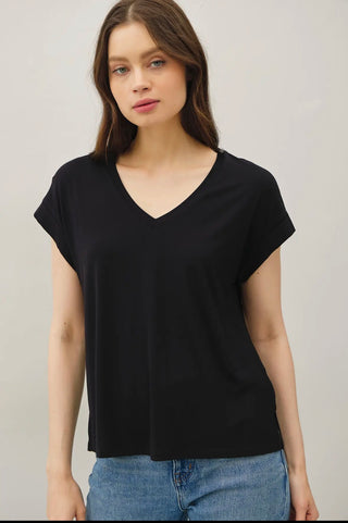 ROLLED SLEEVE T-SHIRT
