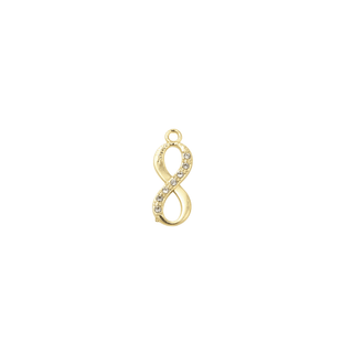 Front View of the Gold Infinity Crystal Rhinestone Charm