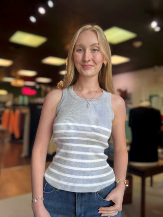 STRIPED SWEATER TANK