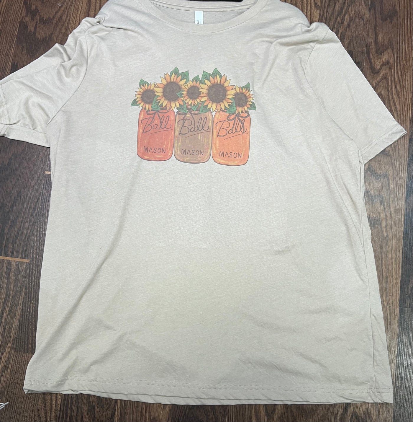 Mason Jar Sunflower Graphic T - Shirt