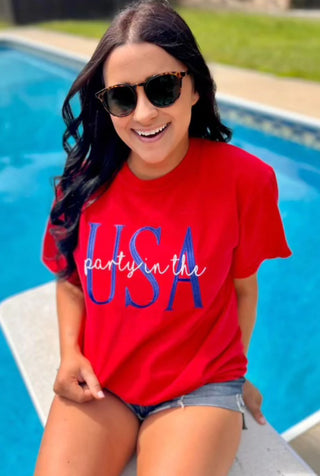 Party In the USA - Embroidered T- Shirt