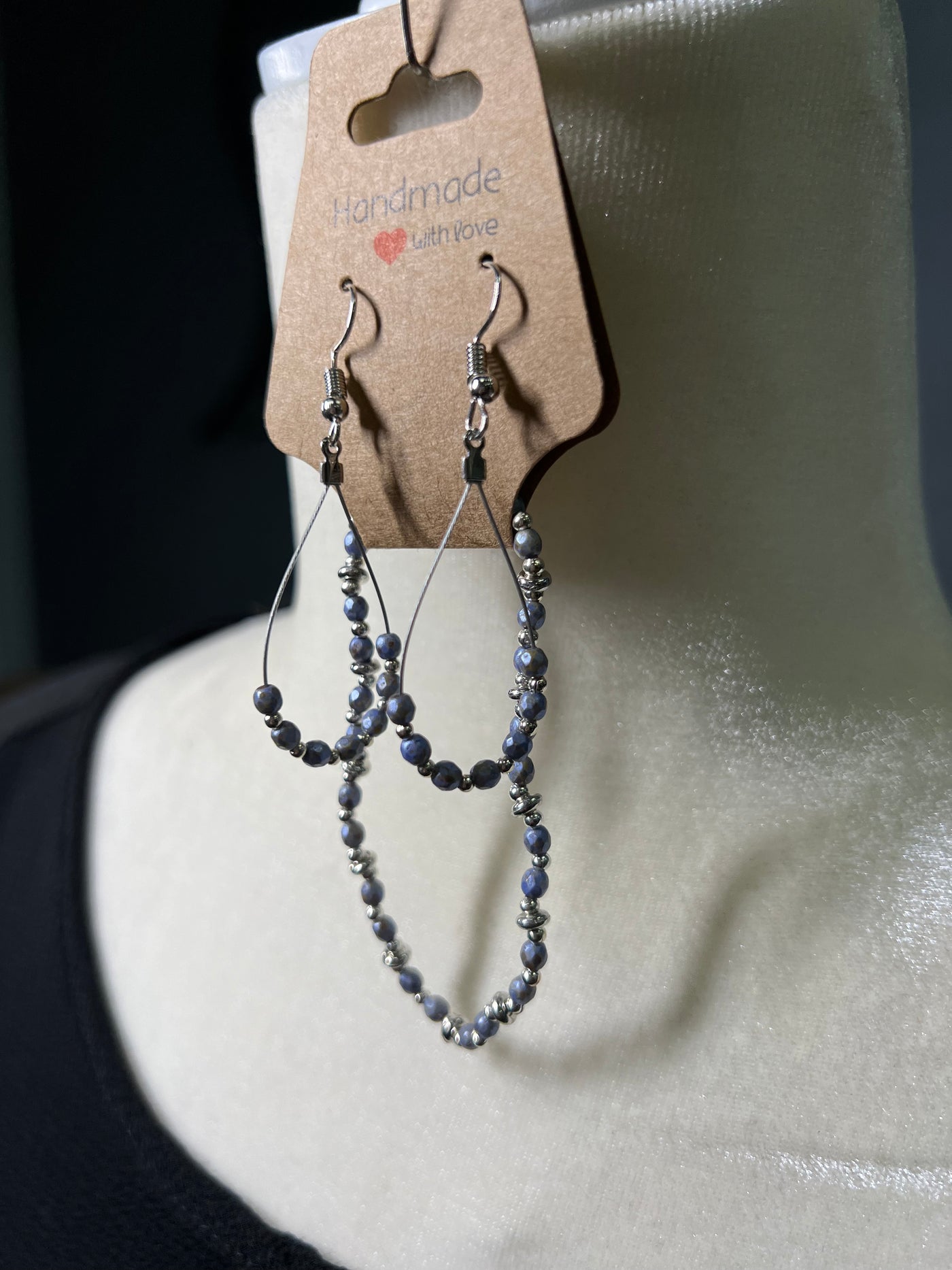 Blue and Silver Earring/Bracelet Set