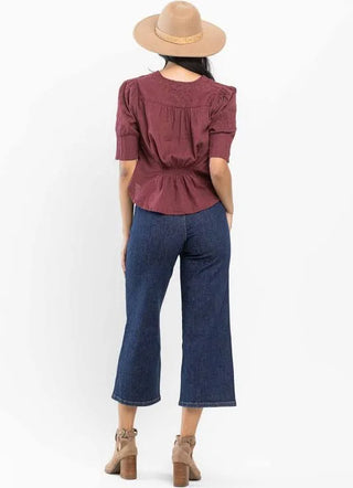 High Waisted Tummy Control Tailored Crop Wide Leg