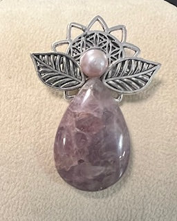 Medium Angel Brooch - Purple Stone