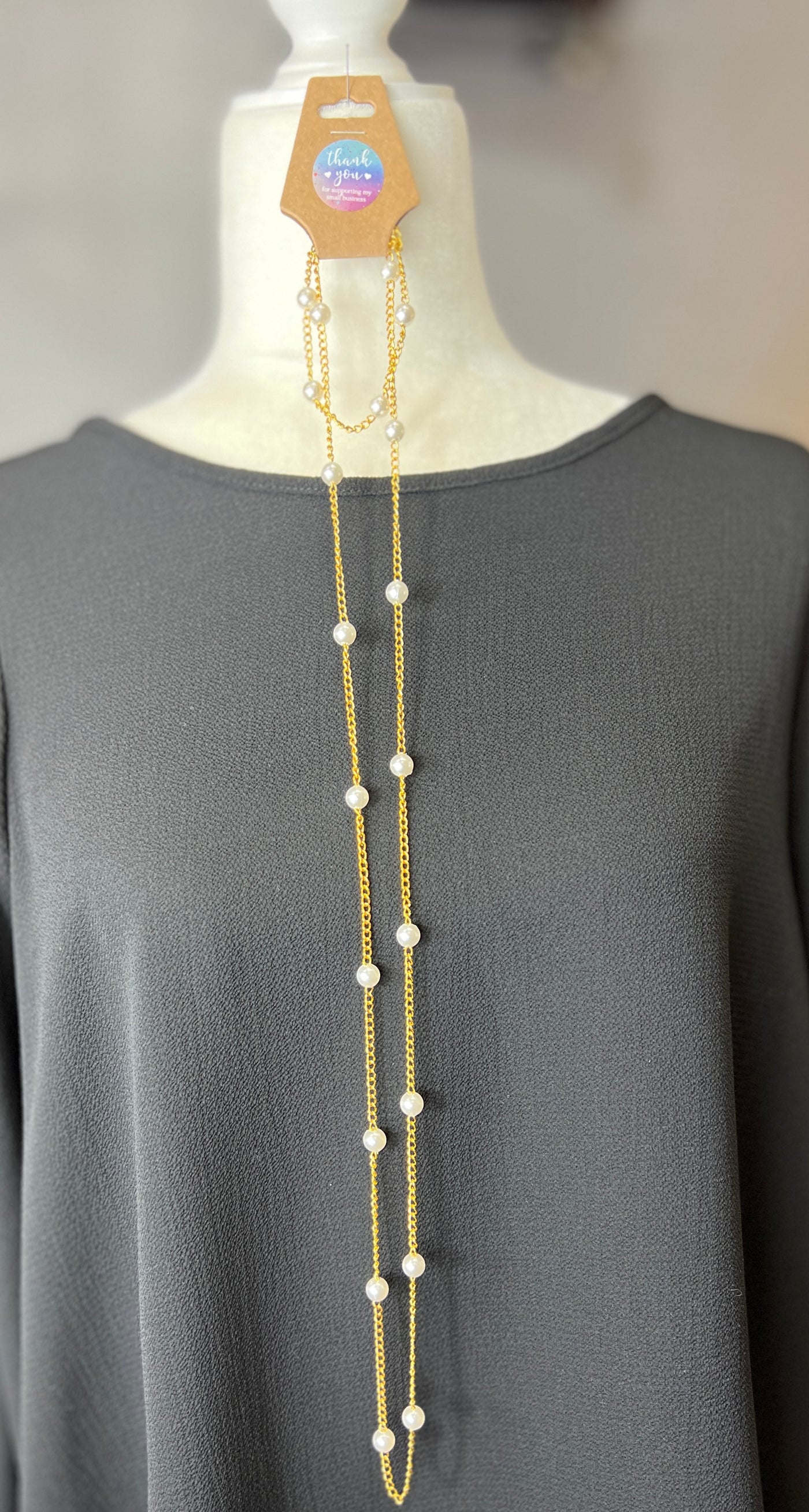 18K Gold Finish and Pearl Necklace/Bracelet Set